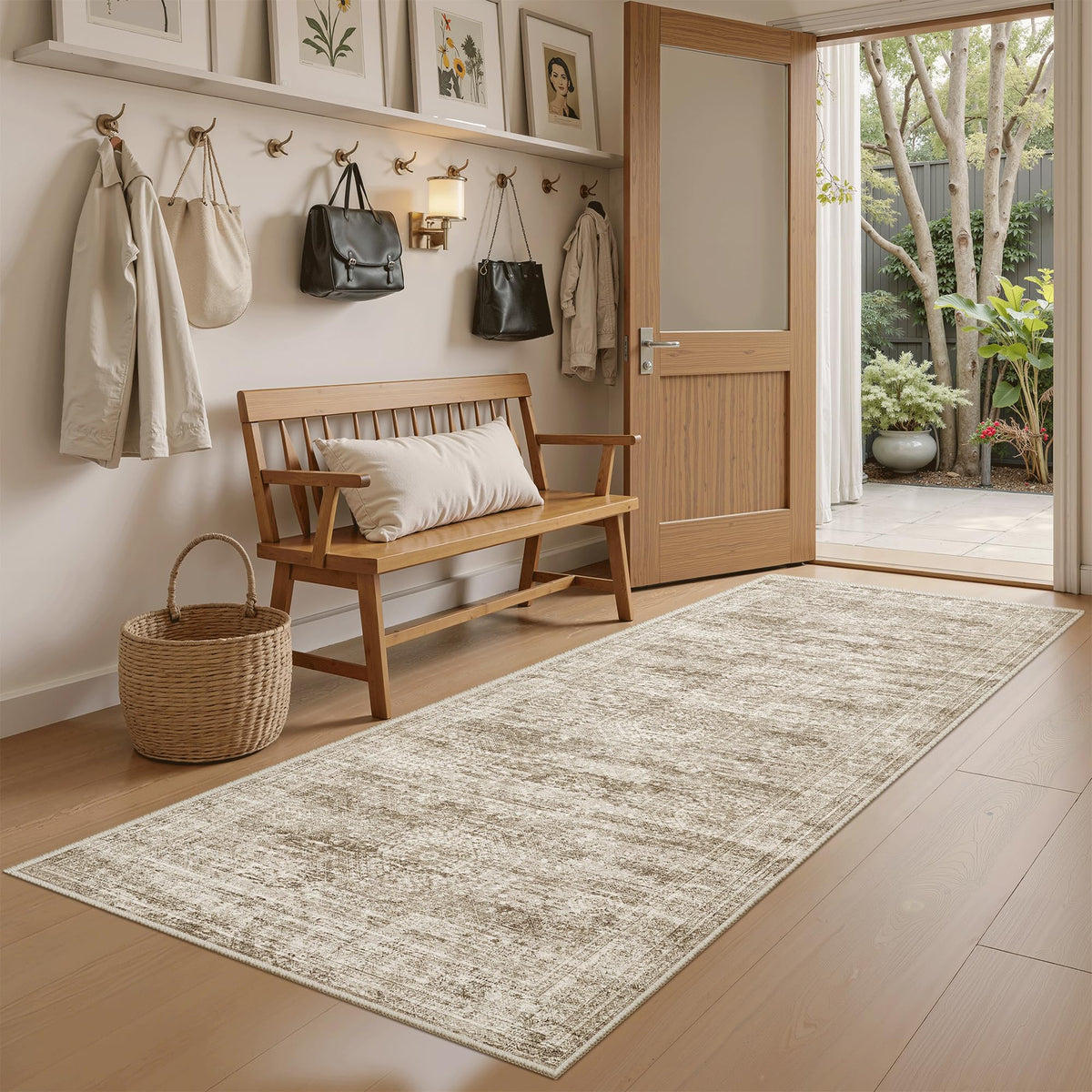Washable Area Rug with Non-Slip Backing