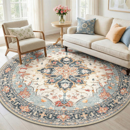 Washable Area Rug with Soft Non-Slip Backing