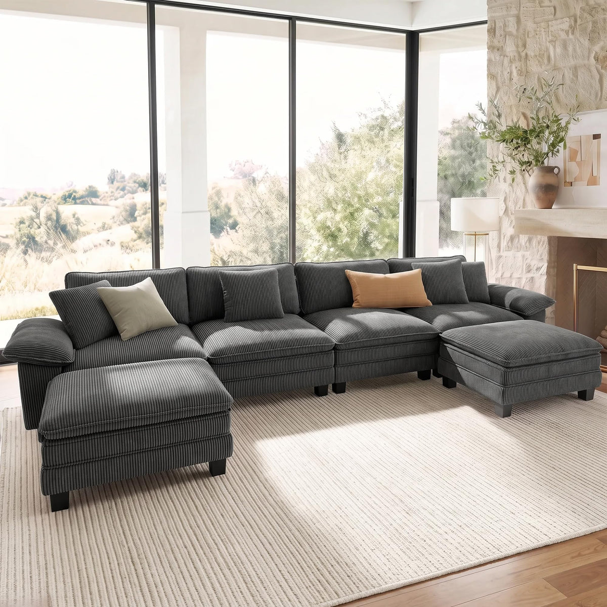 Shaped Modular Cloud Sectional Sofa