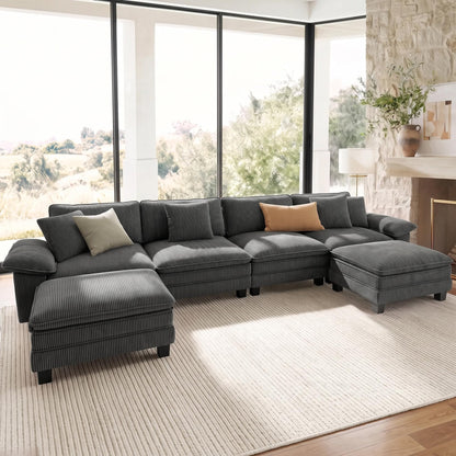 Shaped Modular Cloud Sectional Sofa