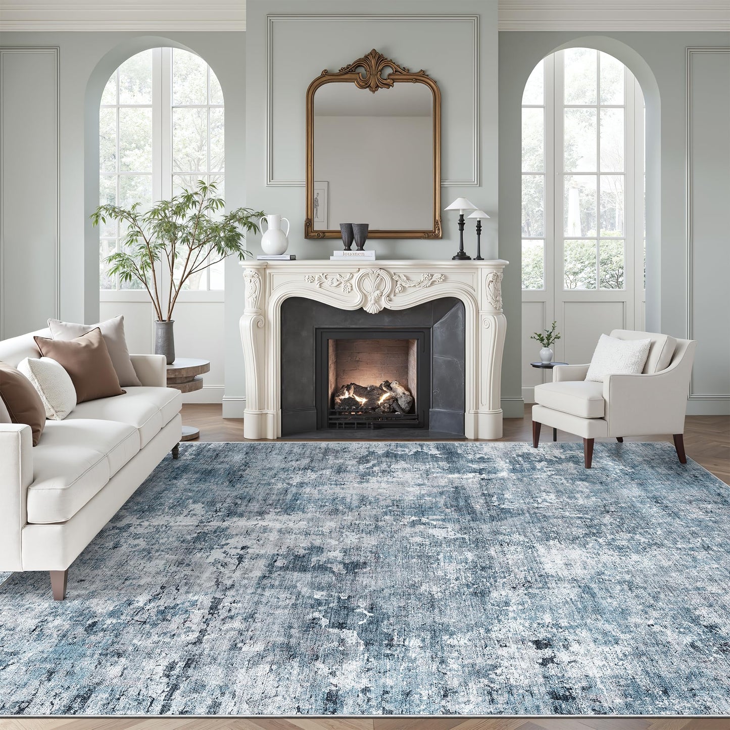 Washable Area Rug with Non-Slip Backing