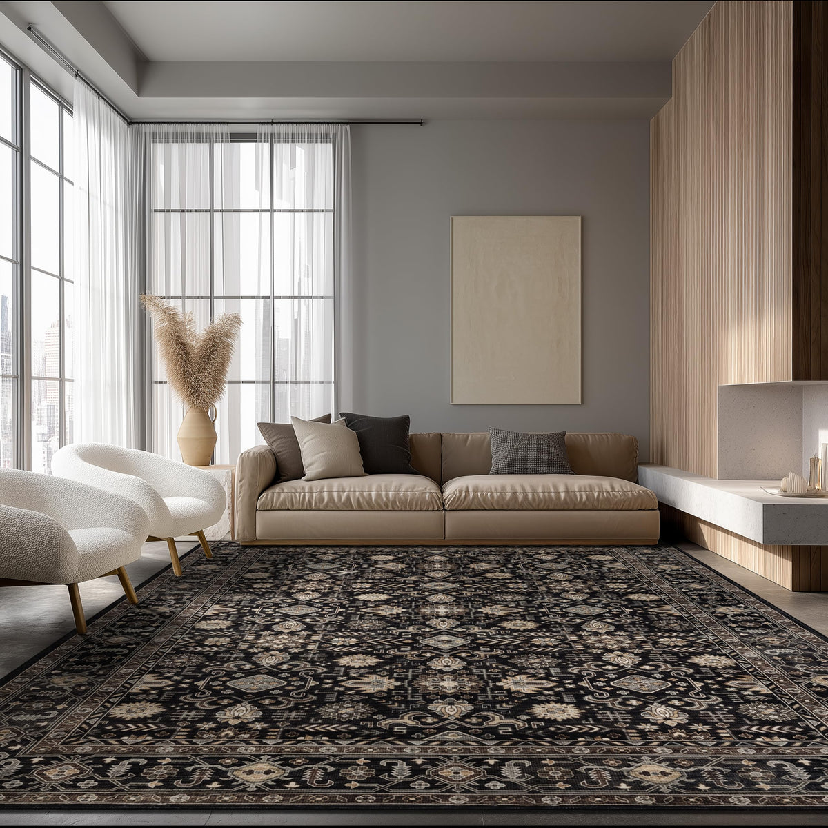 Ultra-Soft Washable Area Rug with Non-Slip Backing