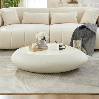 Elliptical Matte Coffee Table with Rounded Edges