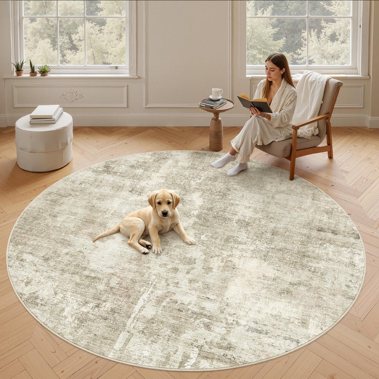 Washable Area Rug with Non-Slip Backing