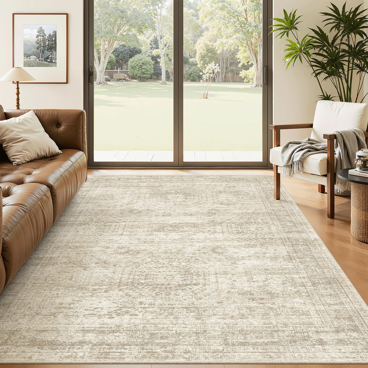 Washable Area Rug with Non-Slip Backing