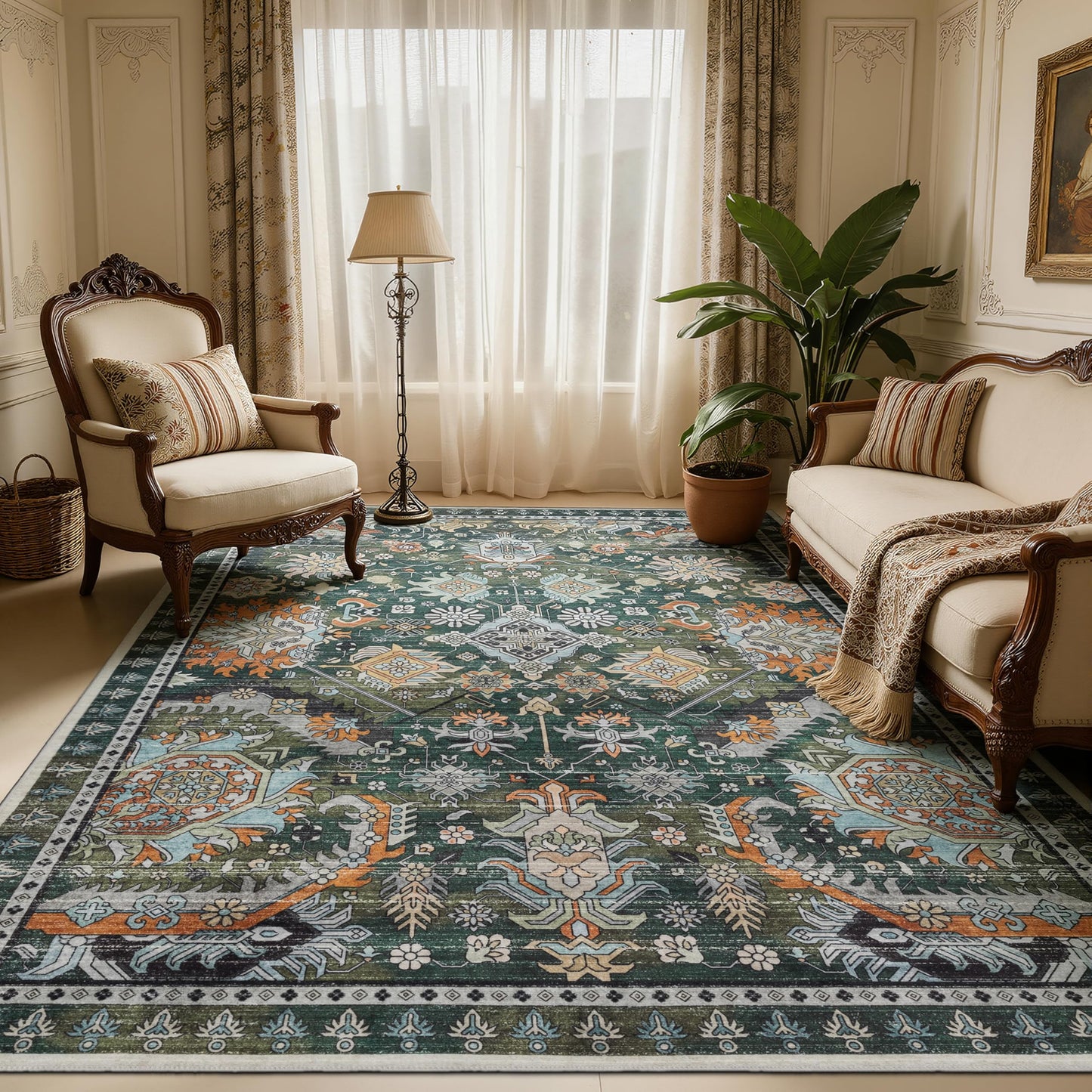 Ultra-Soft Washable Area Rug with Non-Slip Backing
