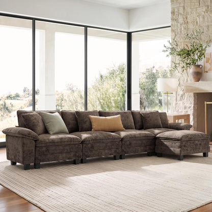 Shaped Modular Cloud Sectional Sofa