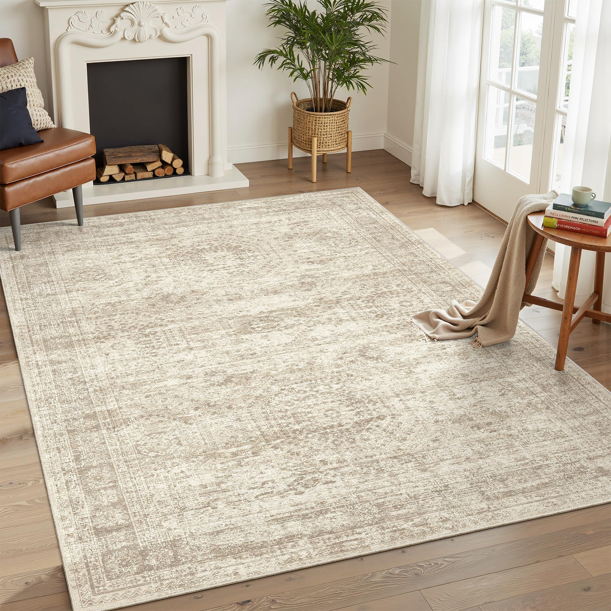 Washable Area Rug with Non-Slip Backing