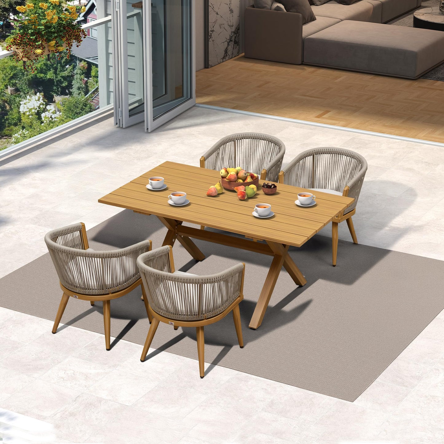 Portland Outdoor Dining Set with Modern Design