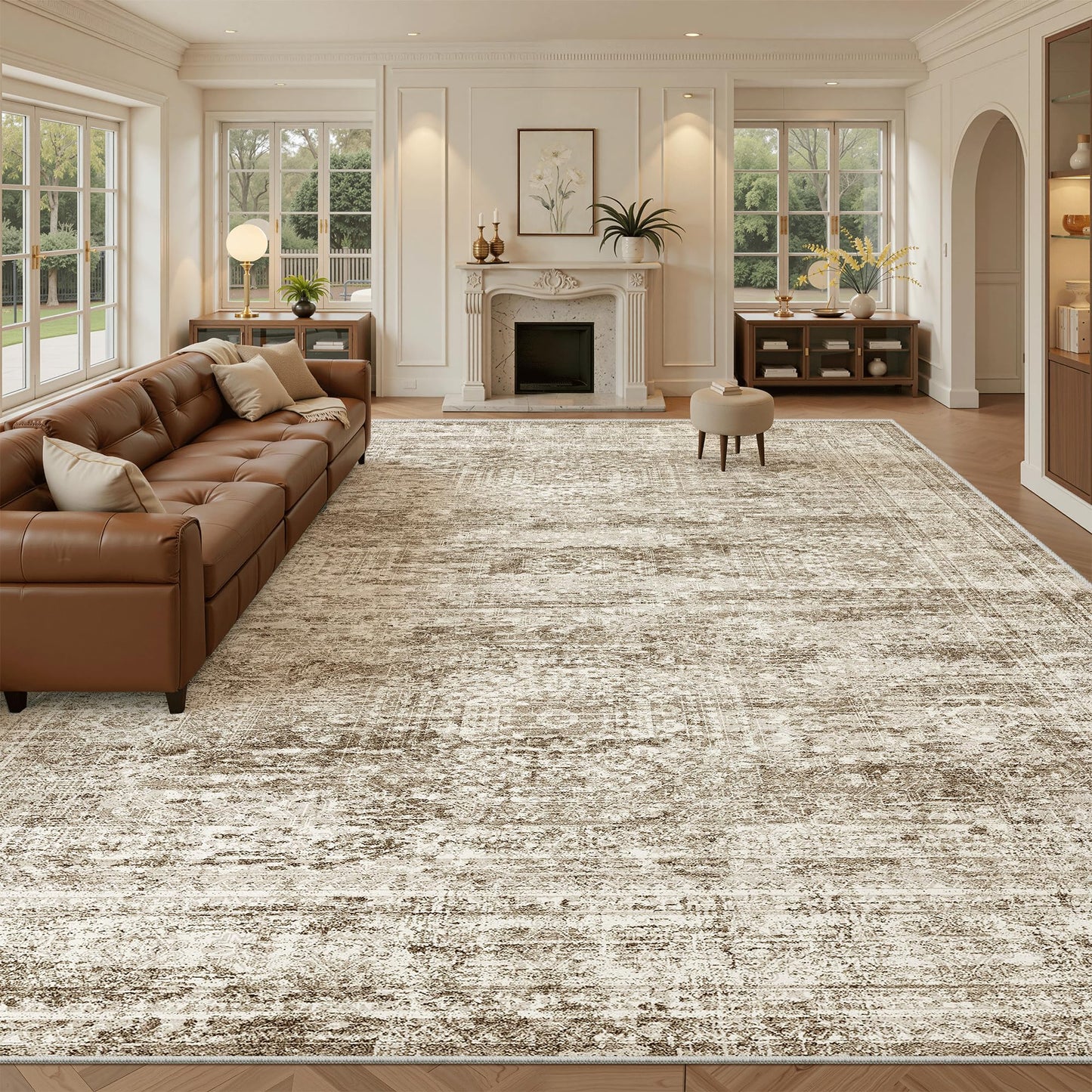 Washable Area Rug with Non-Slip Backing