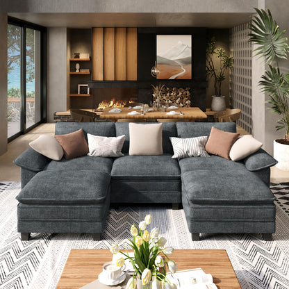 Shaped Modular Cloud Sectional Sofa