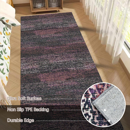 Washable Vintage Tribal Area Rug with Non-Slip Backing