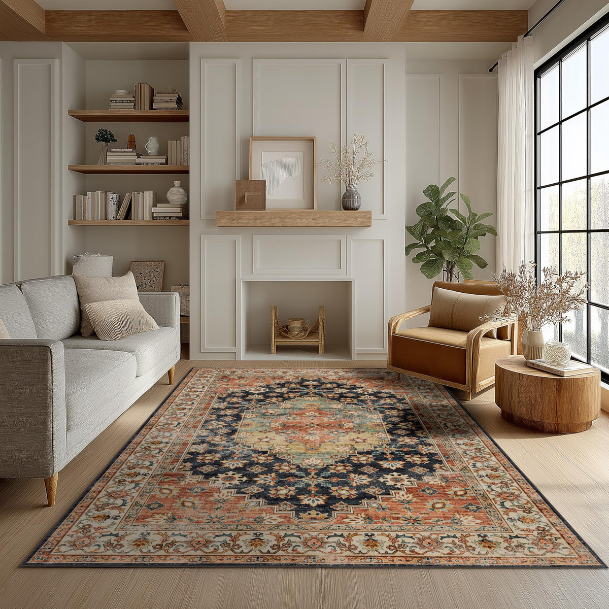 Ultra-Soft Washable Area Rug with Non-Slip Backing
