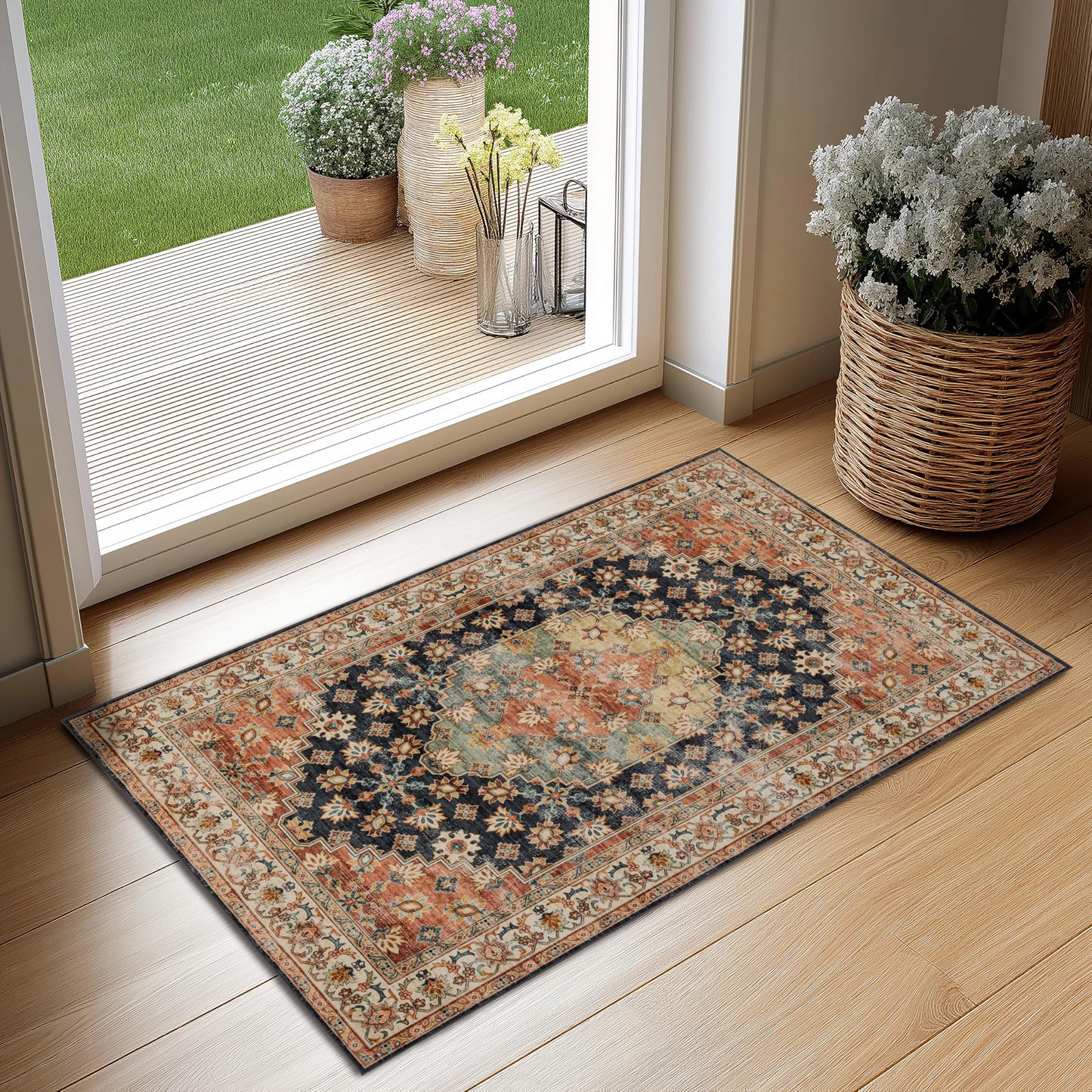 Ultra-Soft Washable Area Rug with Non-Slip Backing