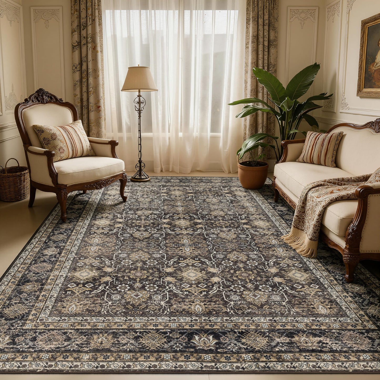 Ultra-Soft Washable Area Rug with Non-Slip Backing