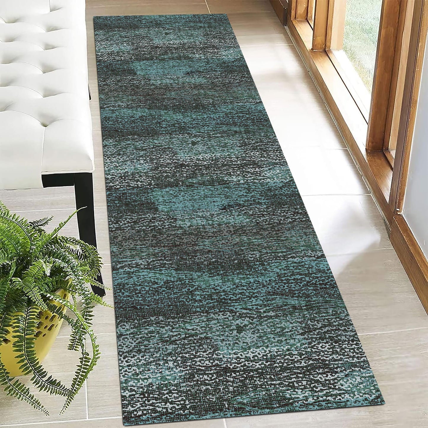 Washable Vintage Tribal Area Rug with Non-Slip Backing