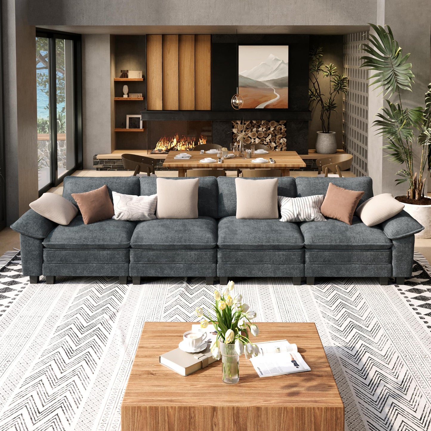 Shaped Modular Cloud Sectional Sofa