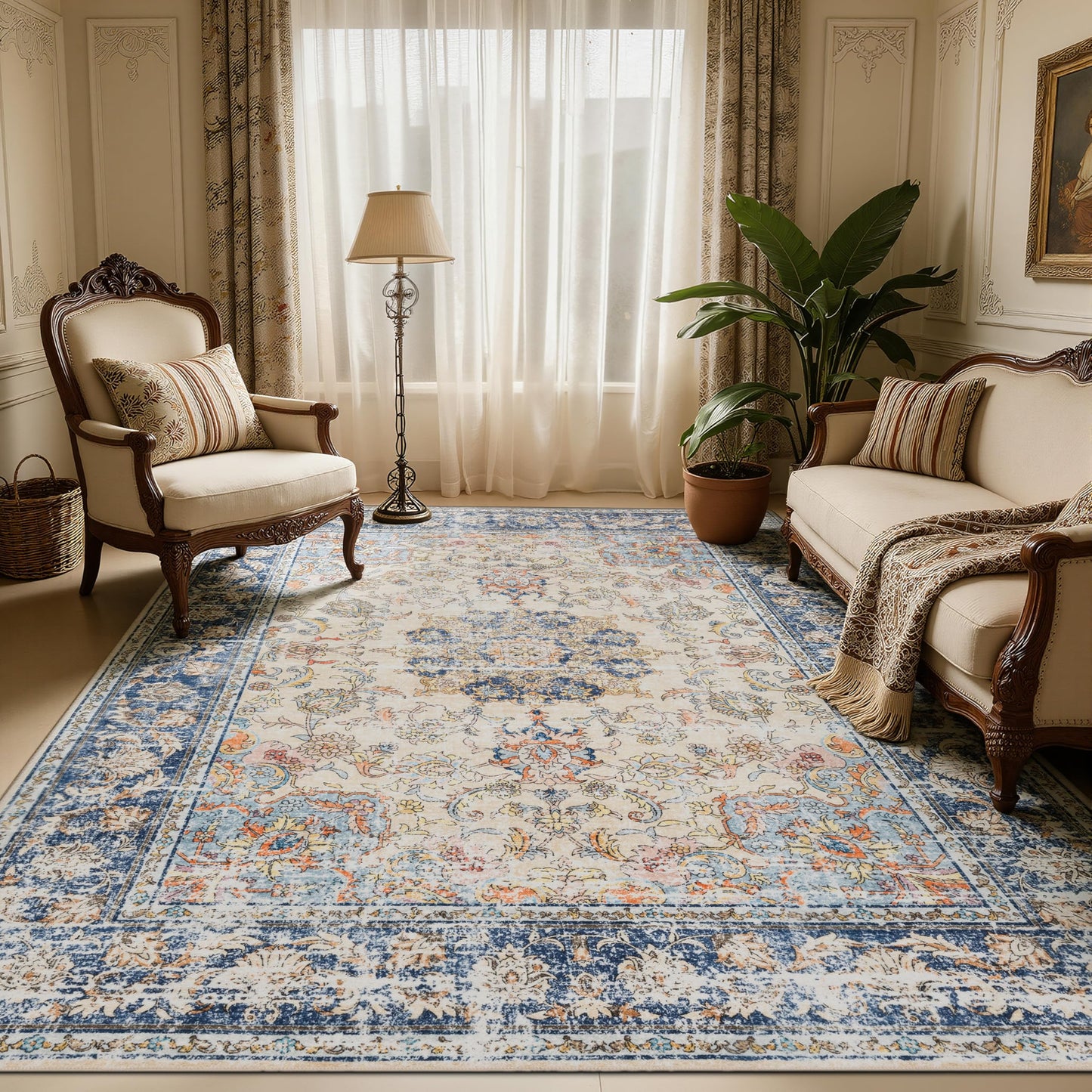 Ultra-Soft Washable Area Rug with Non-Slip Backing