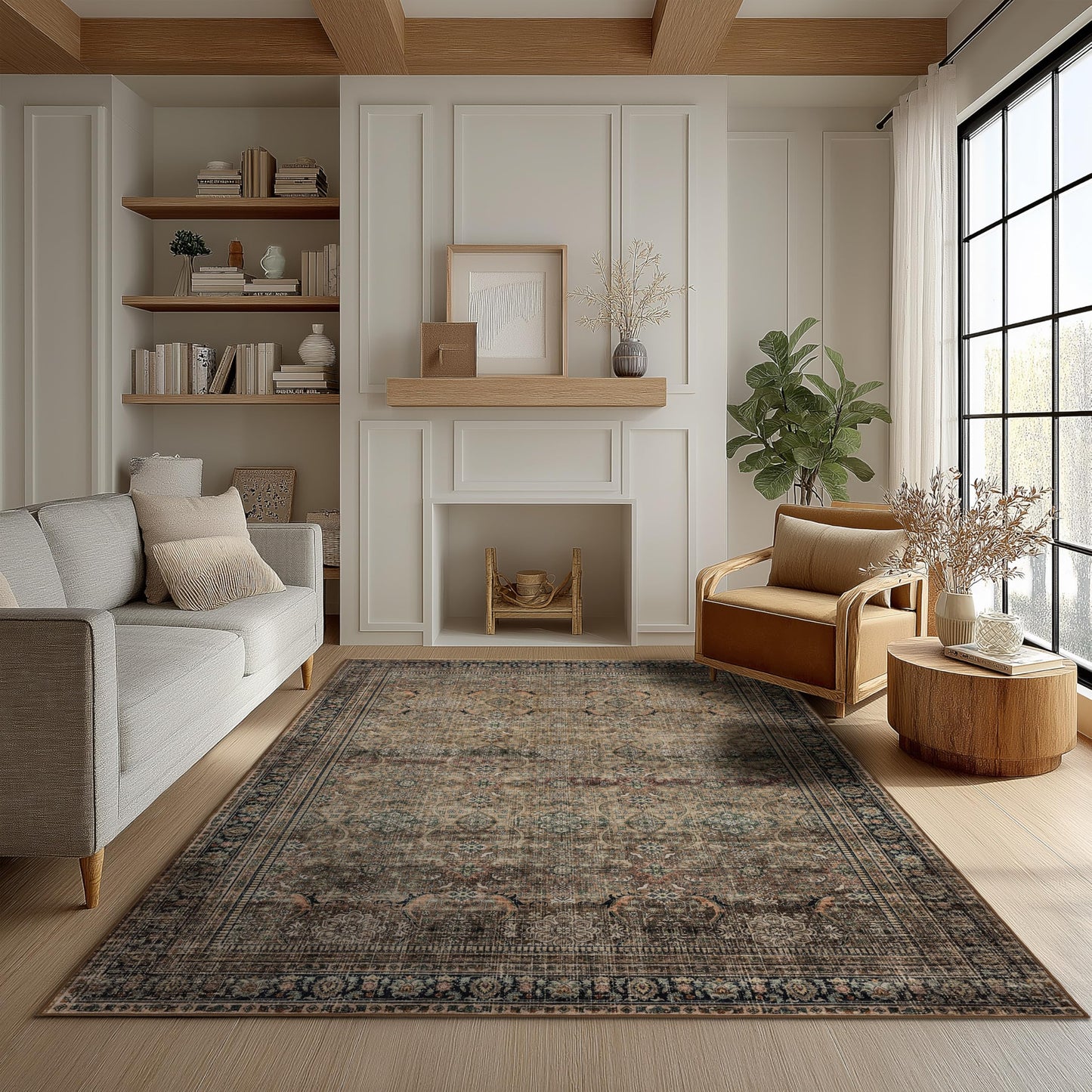 Ultra-Soft Washable Area Rug with Non-Slip Backing
