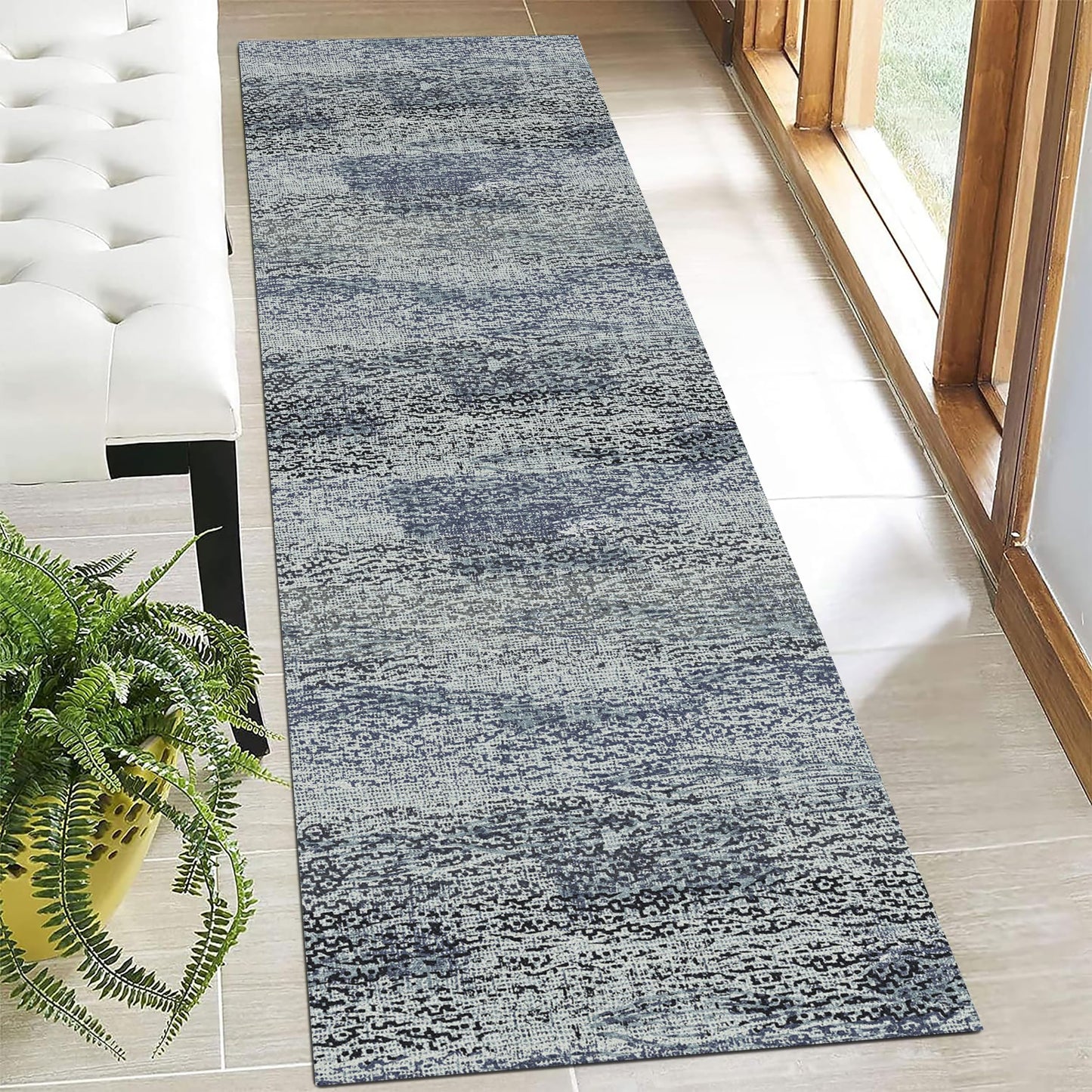 Washable Vintage Tribal Area Rug with Non-Slip Backing