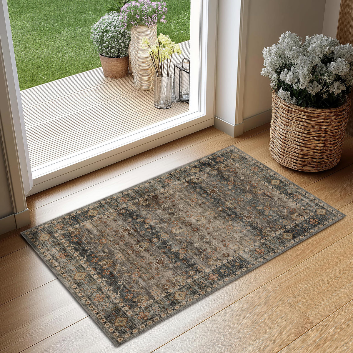Ultra-Soft Washable Area Rug with Non-Slip Backing